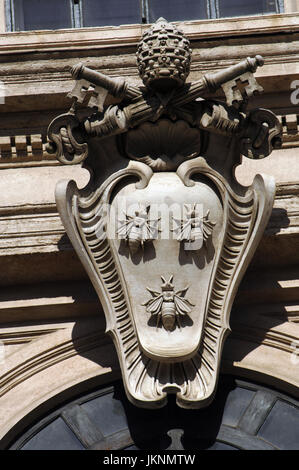 Italien. Rom. Barberini Palast. 17. Jahrhundert. Es beherbergt die Galleria Nazionale d ' Arte Antica. Dekoratives Detail. Fassade. Stockfoto