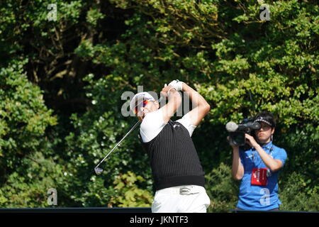 Southport, Merseyside, England. 23. Juli 2017. Hideki Matsuyama (JPN) Golf: Hideki Matsuyama in Japan am 5. Loch während der Endrunde 146. British Open Golf Championship im Royal Birkdale Golf Club in Southport, Merseyside, England. Bildnachweis: Koji Aoki/AFLO SPORT/Alamy Live-Nachrichten Stockfoto