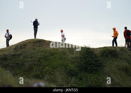 Southport, Merseyside, England. 23. Juli 2017. Jordan Spieth (USA) Golf: Jordan Spieth der Vereinigten Staaten am 12. Loch während der Endrunde 146. British Open Golf Championship im Royal Birkdale Golf Club in Southport, Merseyside, England. Bildnachweis: Koji Aoki/AFLO SPORT/Alamy Live-Nachrichten Stockfoto