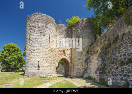 Blick von der Porte de Soissons am Rande der alten Stadt Laon Stockfoto