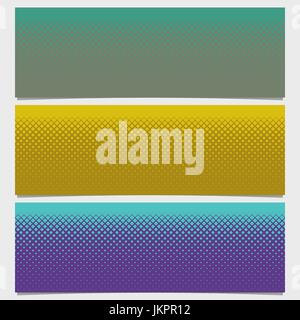 Halbton quadratisches Muster horizontale Banner set - Vektor-Illustration von Diagonale Quadrate Stock Vektor