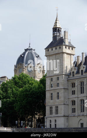 Paris, Frankreich, Gothic & Neo-Barock, Conciergerie & Greffe de Tribunal de Commerce de Paris, Stockfoto