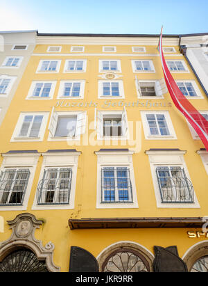 Mozarts Geburthaus Geburtsort, Salzburg, Österreich Stockfoto