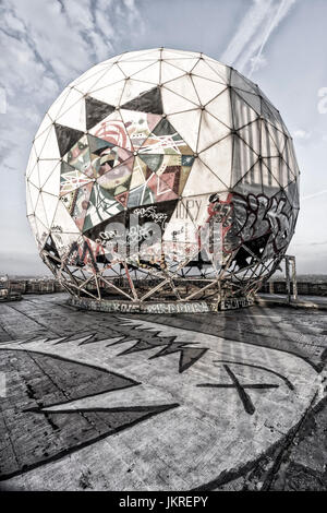 Teufelsberg, ehemalige monitoring-System der US-Armee, verlassene Gebäude, Graffiti, Berlin, Deutschland Stockfoto