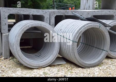 Construction Site, Baumaschinen, Baustoffe Stockfoto