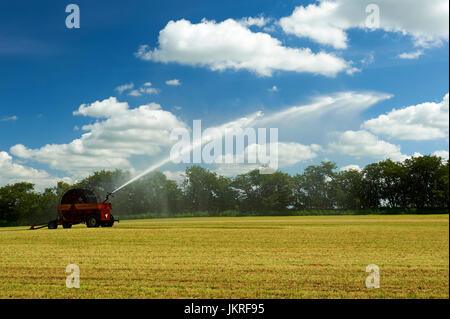 Bewässerung Fahrzeug im Feld Stockfoto