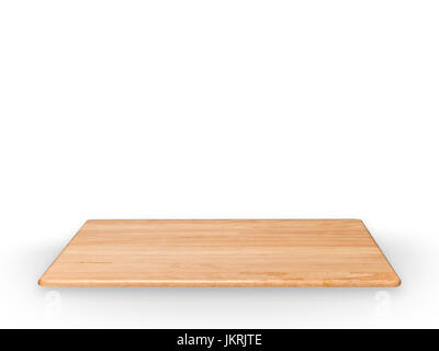 Holzregal oder Holzbrett isoliert auf weiss Stockfoto