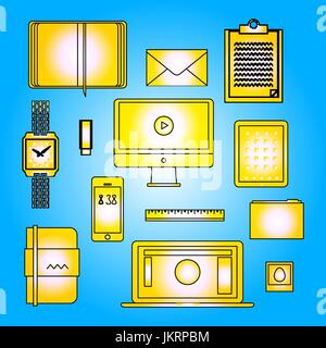 Flache Bauweise dünne Linie Symbole setzen moderne Vektor-Illustration der trendy Stock Vektor