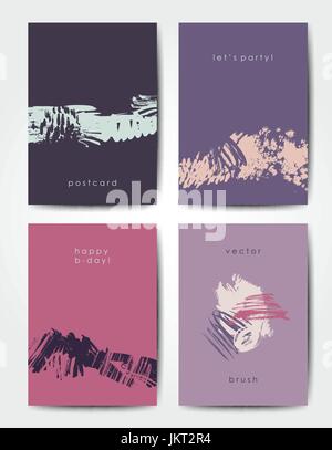 Satz von Vektor-Postkarten Stock Vektor