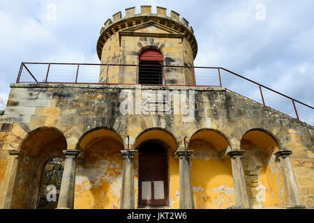 Wache Turm an historische Stätte Port Arthur (ehemaliger Sträfling Siedlung) auf der Tasman-Halbinsel in Tasmanien, Australien Stockfoto
