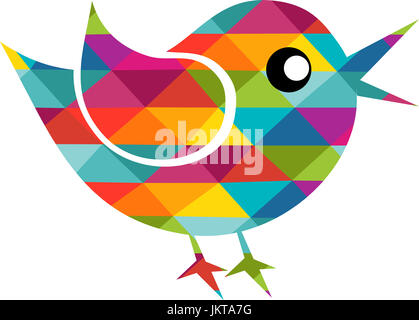 Sehr bunter Vogel mit geometrischen Mustern Stockfoto