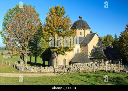 Frankreich, Cantal (15), Parc Naturel des Vulkane d ' Auvergne, Saint-Hippolyte, Chapelle De La Font Sainte / / Frankreich, Cantal, Parc Naturel Regional des Vol Stockfoto