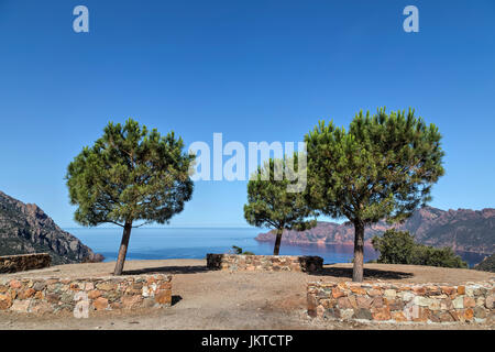 Col de Palmarella, La Scandola, Naturschutzgebiet, Porto, Korsika, Frankreich Stockfoto