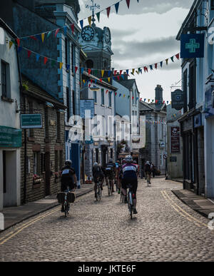 Vintage Radsport-Event in Cumbria, Sitz in Ulverston. Stockfoto