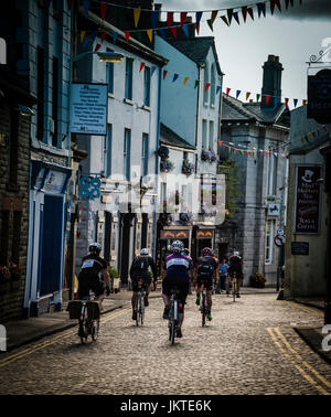 Vintage Radsport-Event in Cumbria, Sitz in Ulverston. Stockfoto