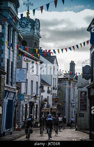 Vintage Radsport-Event in Cumbria, Sitz in Ulverston. Stockfoto