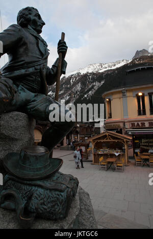 Statue von Michel-Gabriel Paccard in Chamonix Stockfoto