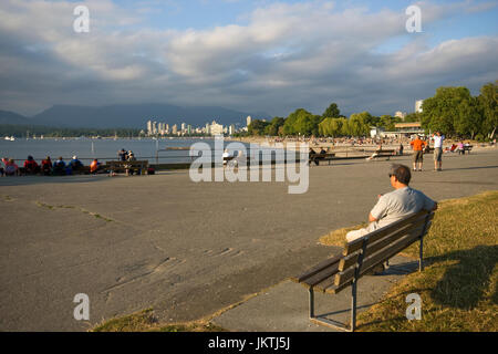 Kitsilano Beach Park, English Bay, Vancouver, Britisch-Kolumbien, Kanada Stockfoto