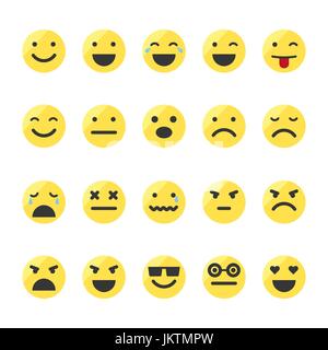 Satz von Emojis auf isolierten weißen Hintergrund. Stock Vektor