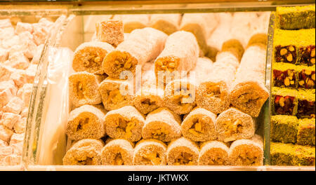 Belastung von traditionellen Lokum Rahat lokum Stockfoto