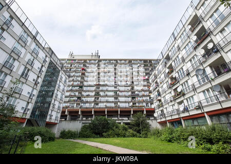 Sozialer Wohnungsbau Wohnung Blöcke im Pallasseum auf Pallastrasse im Bezirk Schöneberg von Berlin, Deutschland. Stockfoto