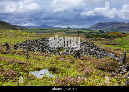 Coille Na Borgie, neolithische Kammern Cairns in leitet Glen in der Nähe von Bettyhill, Caithness, Schottisches Hochland, Schottland Stockfoto