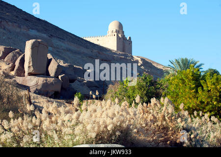 Aegypten, Assuan, Mausoleum des Aga Khan am Westufer des Nils Stockfoto