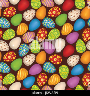 Ostereier Zeichen nahtlose Muster. Ostern Grußkarte Hintergrund Stockfoto
