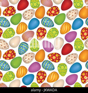 Ostereier Zeichen nahtlose Muster. Ostern Grußkarte Hintergrund Stockfoto