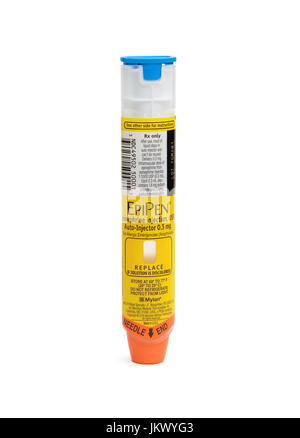 EpiPen Auto-Injektor von Mylan Stockfoto