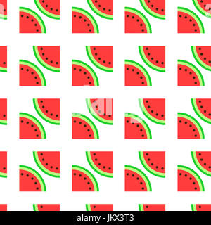 Wassermelone Musterdesign, aneinander Hintergrund. Geeignet zum Drucken auf Stoff oder Geschenkpapier Stockfoto