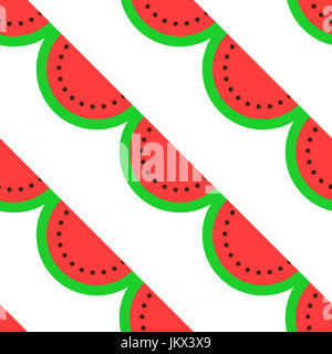 Wassermelone Musterdesign, aneinander Hintergrund. Geeignet zum Drucken auf Stoff oder Geschenkpapier Stockfoto