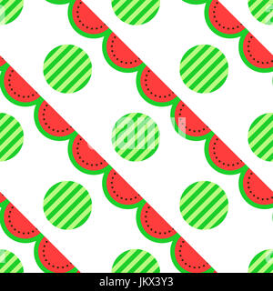 Wassermelone Musterdesign, aneinander Hintergrund. Geeignet zum Drucken auf Stoff oder Geschenkpapier Stockfoto