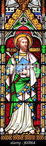 St. Matthäus, Evangelist, Saint, Glasfenster, durch William Wailes, 1853, Swaffham, Norfolk, England, UK Stockfoto