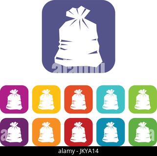 Garbage Bag Icons set Stock Vektor