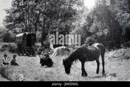 Zigeuner-Lager in England in den 1930er Jahren Stockfoto