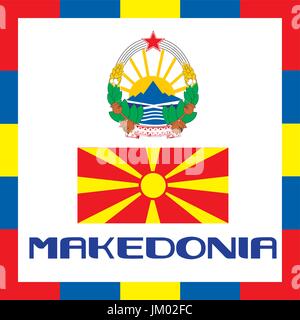 Offizielle Flaggen von Makedonia Stock Vektor