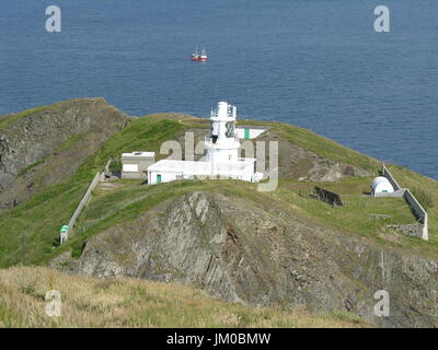 Lundy Island ist berühmt für die Tierwelt und atemberaubende Landschaft in den Bristolkanal. Lundy ist dem altnordischen für Puffin. Jetzt laufen Sie vom Landmark Trust. Stockfoto