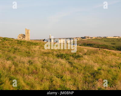 Lundy Island ist berühmt für die Tierwelt und atemberaubende Landschaft in den Bristolkanal. Lundy ist dem altnordischen für Puffin. Jetzt laufen Sie vom Landmark Trust. Stockfoto