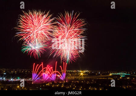 Festival von Feuerwerkskörpern in Zagreb, das für drei Tage dauert Stockfoto