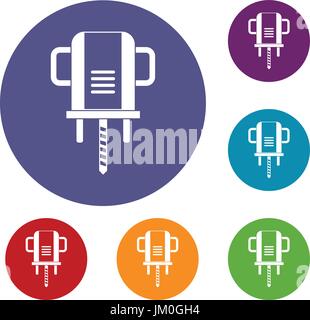 Boer Bohren Icons set Stock Vektor