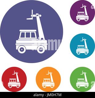 Hubarbeitsbühne Icons set Stock Vektor