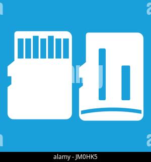 Beide Seiten der SD Memory Card Symbol weiß Stock Vektor