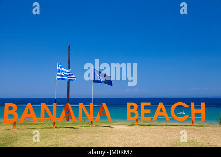 berühmte Banana Beach, Insel Zakynthos, Griechenland Stockfoto