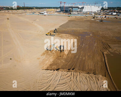 Bau eines Fußballstadions in Kaliningrad Stockfoto