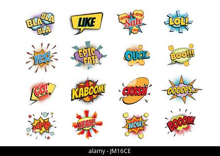 Set mit bunten Comic-Speech Bubbles Form Stock Vektor