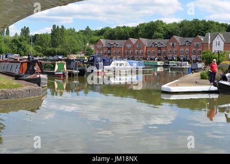 Braunston Marina betrachtet von Horsley Ironbridge Stockfoto