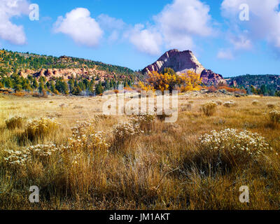 Ein Blick auf die Kolob Canyons, Landschaft, während der Herbstsaison, in der Nähe des Zion National Park, Utah, USA Stockfoto