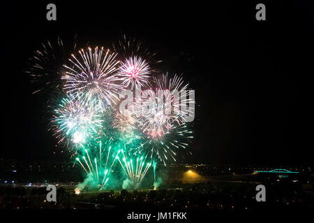 Festival von Feuerwerkskörpern in Zagreb, das für drei Tage dauert Stockfoto