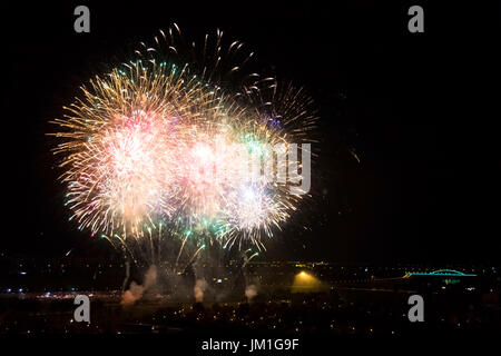 Festival von Feuerwerkskörpern in Zagreb, das für drei Tage dauert Stockfoto